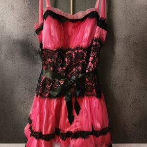 Pink and Black Lolita Dress Size 16 ^v^